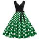 à pois années 1950 robe de cocktail robe vintage robe de noël robe rockabilly flare robe longueur au genou femmes col en v noël retour robe de bal