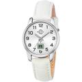 Funkuhr MASTER TIME "Basic, MTLA-10798-42L" Armbanduhren weiß Damen Quarzuhren Armbanduhr, Damenuhr, Datum, Leuchtzeiger