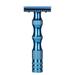 Vintage Style Razor For Deep Clean Shave Classic Men Anti skid Metal Handle Dual Blade Shaver Vintage Style Manual Razor (Blue)