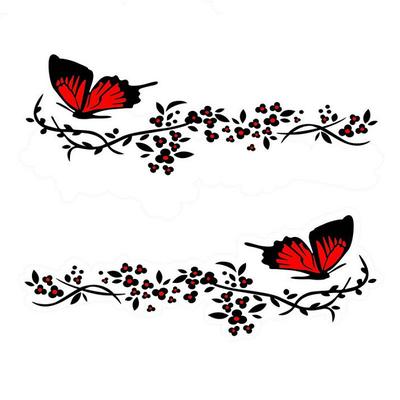 Delysia King Reflective personality beautiful butterfly flower car sticker car shape removable waterproof sticker