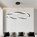 LED Pendant Light 1/2-Light 50/80 cm LED Pendant Light Metal Acrylic Ring Circle Design Hanging Light for Living Room 110-240V