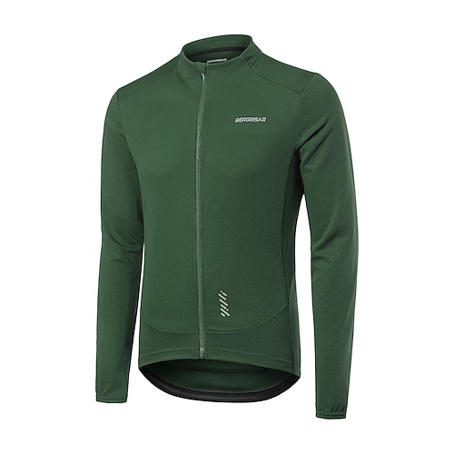 Herren Radtrikot Langarm Fahhrad Sweatshirt Trainingsanzug Trikot mit 3 Gesäßtaschen Mountainbike MTB Straßenradsport Schnelltrocknend Reflektierende Streifen Rückentasche Feuchtigkeitsableitend Sport Image