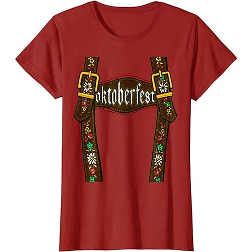 T-Shirt Anime 3D Bayerisch Streetstyle T-Shirt Ärmel Grafik für Herren Damen Unisex Erwachsene 3D-Druck für Oktoberfestbier Maskerade Alltagstauglich Image