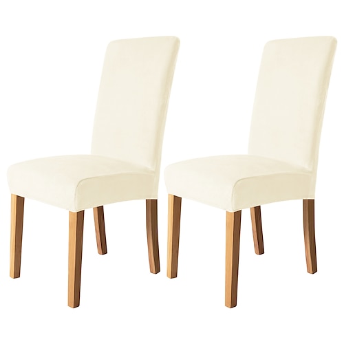 2 Stück Stuhlhussen für Esszimmerstühle, burgunderfarben, dehnbarer Samtbezug, Spandex, waschbar, mit elastischem Bodenschutz, Bauernhaus-Blumenmuster für Esszimmer, Hochzeitszeremonie Image