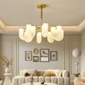 Chandeliers 4/6/8 Head 55/70/90cm Modern Living Room Restaurant Room Lights Branches Copper Simple Lighting All Copper Glass Chandelier 110-240V