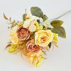 fiore simulato 6 forchette fumo e pioggia rosa decorazione della casa fiore artificiale rosa fiore di seta combinazione di colori in stile europeo tavolo da pranzo dell'hotel composizione floreale