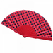 Fabric Polka Dot Fan Vintage Handheld Lace Folding Fan Wedding Ball Decorative Folding Fan (black dots on red)