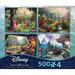 Ceaco - 4 in 1 Multipack - Thomas Kinkade - Disney Dreams Collection - Sleeping Beauty Mickey & Minnie Mouse Snow White & Seven Dwarfs and Cinderella - (4) 500 Pieces Jigsaw Puzzles
