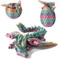 3D Printed Dragon 3D Dragon Eggs with Dragon Inside Dragon Fidget Toy for Adult Full Articulated Dragon Crystal Dragon Easter Eggs Decoration for Gift (Rose-Winged Dragon-Multicolor)