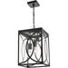 YINCHEN Outdoor Pendant Light Fixture 3-Light Black Large Exterior Hanging Lantern with Clear Glass Metal Outdoor Chandelier Porch Lighting for Front Porch Entrance