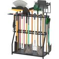 Garden Tool Organizer Yard Tool Storage Rack With Wheels Garden Organizer Steel Yard Tool Racks To Store Long Rakes Brooms Garage Tool Stand Holder For Garden Shed Outdoor Black