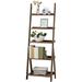 Ladder Shelf 5-Tier Leaning Shelf Free Standing Organizer Storage Shelves Storage Rack Shelf for Office Living Room Nature