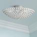 Geneva Luxury Close to Ceiling Light Semi Flush Mount Fixture 12 Wide Chrome Silver Crystal Glass Beads Bowl Shade for Bedroom Hallway Living Room Dining Room Bathroom Kitchen