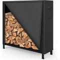 4ft Firewood Rack Outdoor with Oxford Fabric Cover Set Weather Resistant Fireplace Wood Rack for Firewood with Cover Outdoor