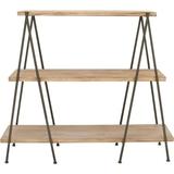 OUWI Industrial Wood Trapezoid Shelving Unit 59 x 18 x 51 Brown