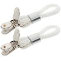 2 Pcs Towels Tea Towel Clips Bathroom Towel Clips for Hanging Cotton Circle Towel Iron Cotton Rope