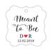 Darling Souvenir Meant to Bee Engagement Bonbonniere Hang Tag Custom Initials & Wedding Date Favor Tags -White-50 Tags