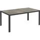 Table à manger de jardin 6 personnes alu plateau composite aspect bois gris - Gris