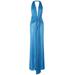 Draped Viscose Long Halter Dress - Blue - Blumarine Dresses