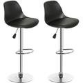 Lot de 2 Tabouret de Bar,en Cuir PU,Reglable en Hauteur et Pivotant,Design Moderne-Noir