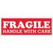 Tape LogicÂ® Preprinted Shipping Labels SCL203 Fragile Handle With Care 1 1/2 x 4 Red/White Pack Of 500