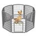 IRIS USA 34 Exercise 8-Panel Pet Playpen with Door Dog Playpen for Small Medium and Large Dogs Keep Pets Secure Easy Assemble Rust-Free Heavy-Duty Molded Plastic Customizable Gray