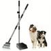 1pc Adjustable Long Handle Dog Pooper Scooper - Durable Metal Rake & Tray Spade - Ideal for Large Medium & Small Dogs - Scoop Poop from Lawns Grass Dirt & Gravel