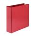 Samsill Economy 3 Ring Presentation View Binder 3 Inch Round Ring â€“ Holds 550 Sheets Customizable Clear View Cover Red