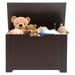 MOWENTA 30 inches Kids Wooden Toy Chest Storage Space with 2 Safety Hinge Modern Decorative Toys Bench Box for Playroom Bedroom Living Room (Brown)