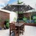 ACEGOSES 7.5ft LED Solar Outdoor Patio Market Table Umbrella with Polyester Canopy for Garden Yard and Poolside Cold Gray