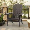 ACEGOSES Outdoor Folding Adirondack Chair Patio Plastic Fire Pit Chair for Outside Deck and and Balcony Brown
