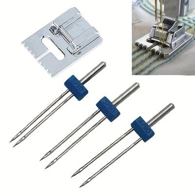 TEMU 4pcs, Sewing Machine Double Needles With Pressing Feet Double Needles Sewing Machine Double Needles 2, 3, 4mm