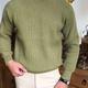 Warm Texture Knitted Sweater, Men's Casual Solid Color Slightly Stretch Round Neck Pullover Sweater For Fall Winter