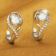 Unique Shape Silver Plated Zircon Earrings For Women Engagement Wedding Jewelry Ornaments