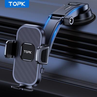 TEMU D38-c Car Phone Holder Mount By Topk, Adjustable Cell Phone Holder For Car Dashboard, Works With All Phones In Horizontal And Vertical