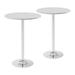 Homall 2-Pieces Bistro Pub Table Round Bar Height Cocktail Table Metal Base MDF Top Obsidian Table with Black Leg 23.8-Inch Top 39.5-Inch Height White & Silver