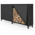 8ft Firewood Rack Outdoor with Fabric Cover Set Weather Resistant Fireplace Wood Rack for Firewood with Cover Outdoor