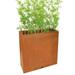 WORTH Steel Rectangular Planter Box Large Planters for Indoor Outdoor Plants Metal Planter Heavy Duty Modern Flower Pot Commercial Residential Brown