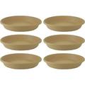 Non Fading 21 Inch Plastic All Weather Indoor Outdoor Planter Saucer Draining Tray for Classic Flower Pot Planters Sandstone 6 Pack