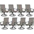 durable Patio Dining Chairs Set of 6 Outdoor Bistro Swivel High Back Textilene Arm Chairs for Garden Backyard