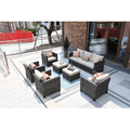 Vcatnet 7 Pieces Outdoor Patio Furniture Wicker Sectional Sofa Conversation Set with Cusions for Garden Poolside