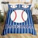 Kids Baseball Bedding Set Ball Sports Duvet Cover Set Single for Boys Teens Polyester Baseball Bat Gloves Comforter Cover