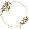 7.2FT Balloon Metal Round Backdrop Stand Frame for Wedding Birthday Party Baby Shower Decoration Gold