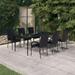 durable 9 Piece Patio Dining Set Black Outdoor Furniture Sets Outdoor Patio Set Backyard Furniture Suitable for Balcony Deck Patio