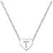 Women Girls Silver Tiny Love Heart Initial Letter Necklace Alphabet AZ Personalized Name Pendant Choker Necklaces