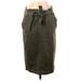 Banana Republic Casual Pencil Skirt Knee Length: Green Solid Bottoms - Women's Size 6