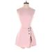 BCBGeneration Casual Dress - Mini High Neck Sleeveless: Pink Solid Dresses - Women's Size 0