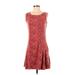 Xhilaration Casual Dress - A-Line Scoop Neck Sleeveless: Burgundy Dresses - Women's Size Small