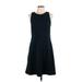Ann Taylor LOFT Casual Dress - A-Line Crew Neck Sleeveless: Teal Dresses - Women's Size 12