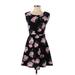 Alythea Casual Dress - A-Line Scoop Neck Short sleeves: Black Print Dresses - Women's Size Small